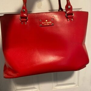 Kate Spade New York Red Leather Tote Bag